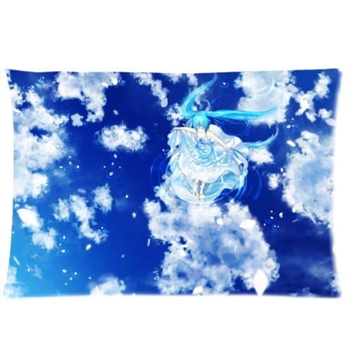 1Croninoutlet shop Pretty anim girl walking in the air background Cotton Linen Decorative Throw Pillow Cover Cushion Case Pillow Case,one single side print,16x24 inch