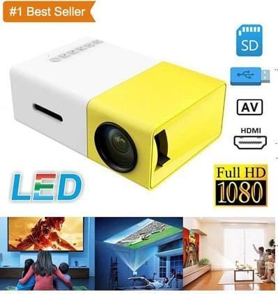 Stylebeats LED Corded Cinema Full HD Portable Projector for LED TV DVD PC Ultra Clear Display USB/HDMI/VGA/Memory SD Card Portable Multimedia HD Mini Led Wireless Projector Video Home Cinema Projector PC VGA/USB/AV/HDMI 1080P 800x480 Resolution