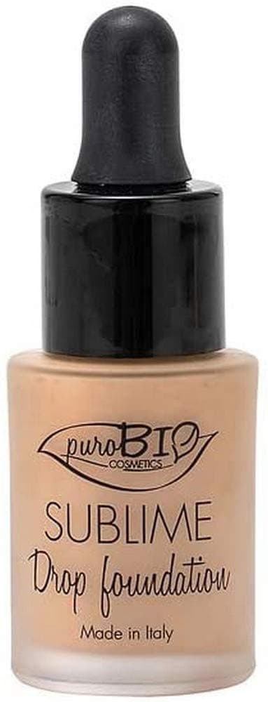 PUROBIOCertified Organic Second-Skin Sublime Drop Liquid Foundation with argan oil, antioxidants, vitamins. Medium-Full Coverage. Medium Skin Tones - 03. VEGAN.ORGANIC.MADE IN ITALY.0.5FL.OZ
