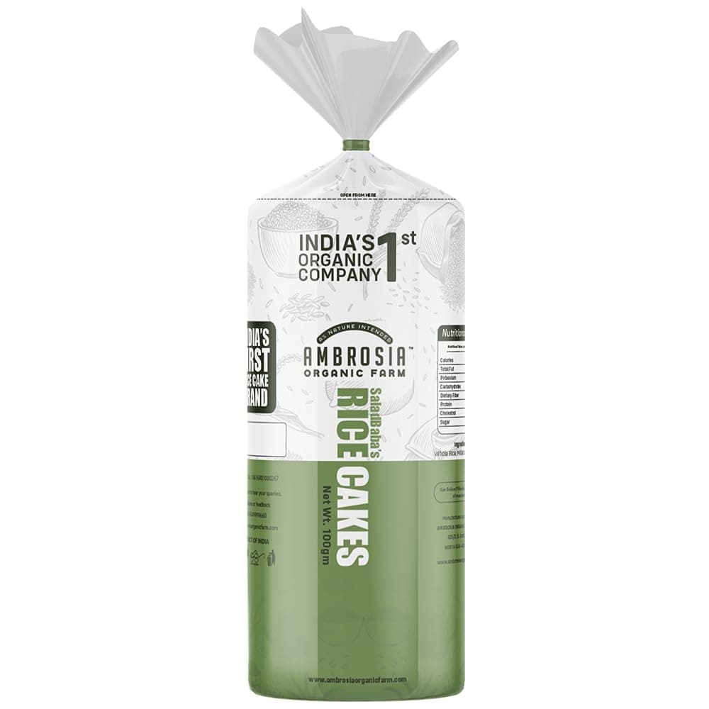 Healthy Ragi Rice Cake 27 Calories, No Fat, No Cholesterol, No Sugar, Gluten Free, Lightly Salted (Min 100g) (Pack of 1)