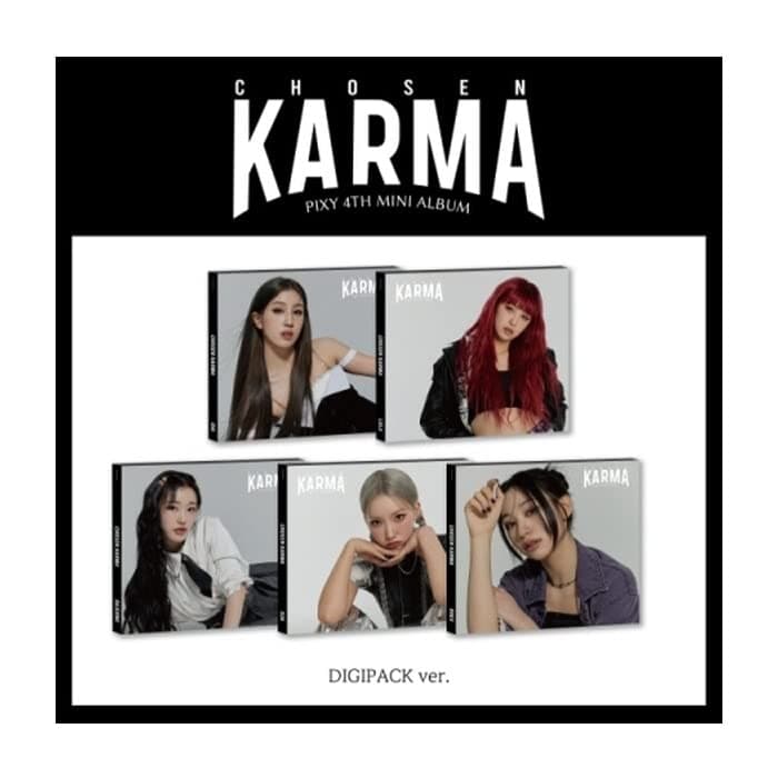 PIXY CHOSEN KARMA 4th Mini Album Digipack Version CD+Folding poster on pack+Photobook+Photocard+Tracking Sealed (Random)