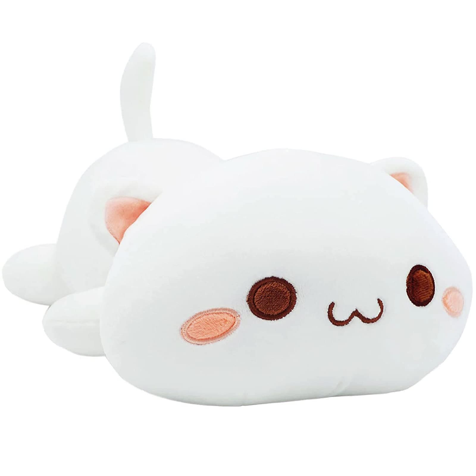 Onsoyours Cute Kitten Plush Toy 25.5" Stuffed Animal Pet Kitty Soft Anime Cat Large Plush Pillow for Kids (White A, 25.5")Global Recycled StandardGlobal Recycled StandardGlobal Recycled Standard