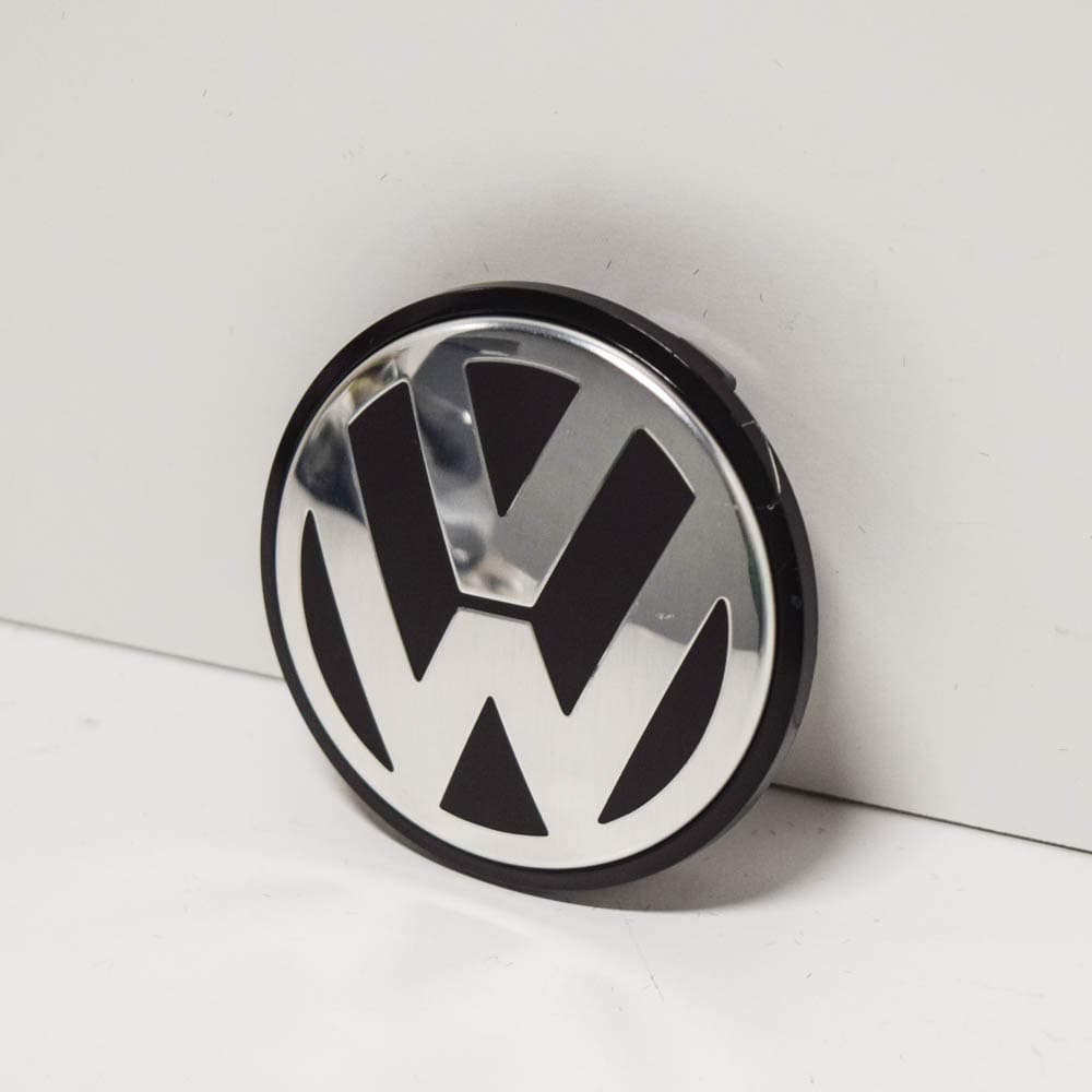 Genuine VW Alloy Wheel Centre Cap Satin Black High Chrome 65mm - 3B7601171XRW