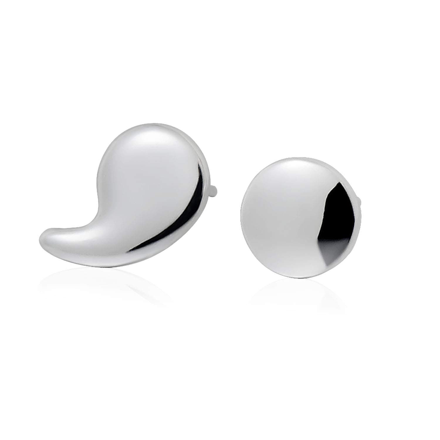 CIShop Minimalist Chic 14K Plated Period Comma Semicolon Tragus Stud Earrings High Polished