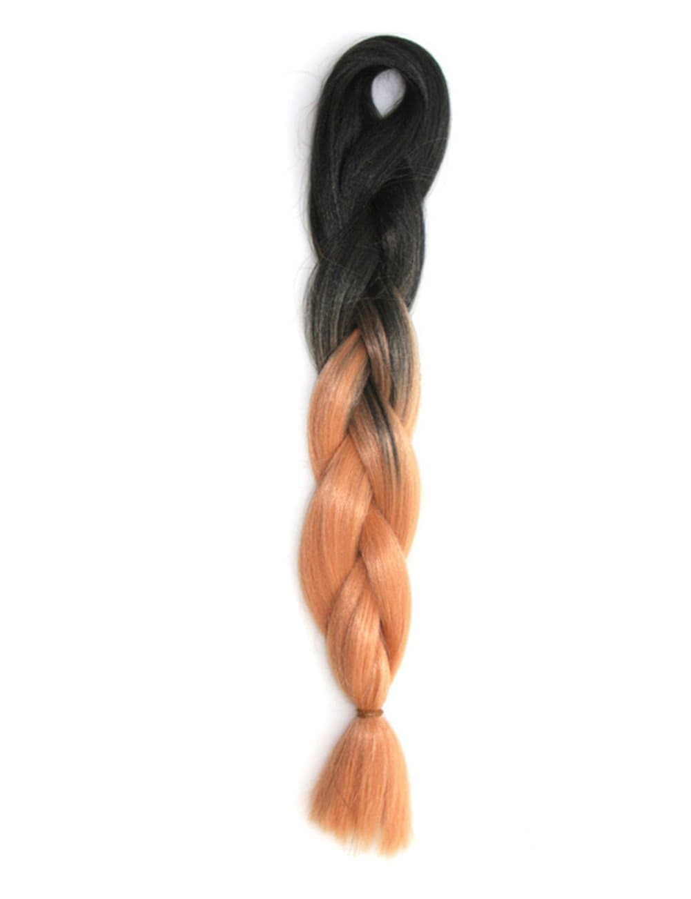 Stepupgirl 24 Inch 1 Piece Black to SandyBrown Ombre Color Synthetic Big Afrika Amerika Mengepang Rambut Jumbo Braid with Calendar Card