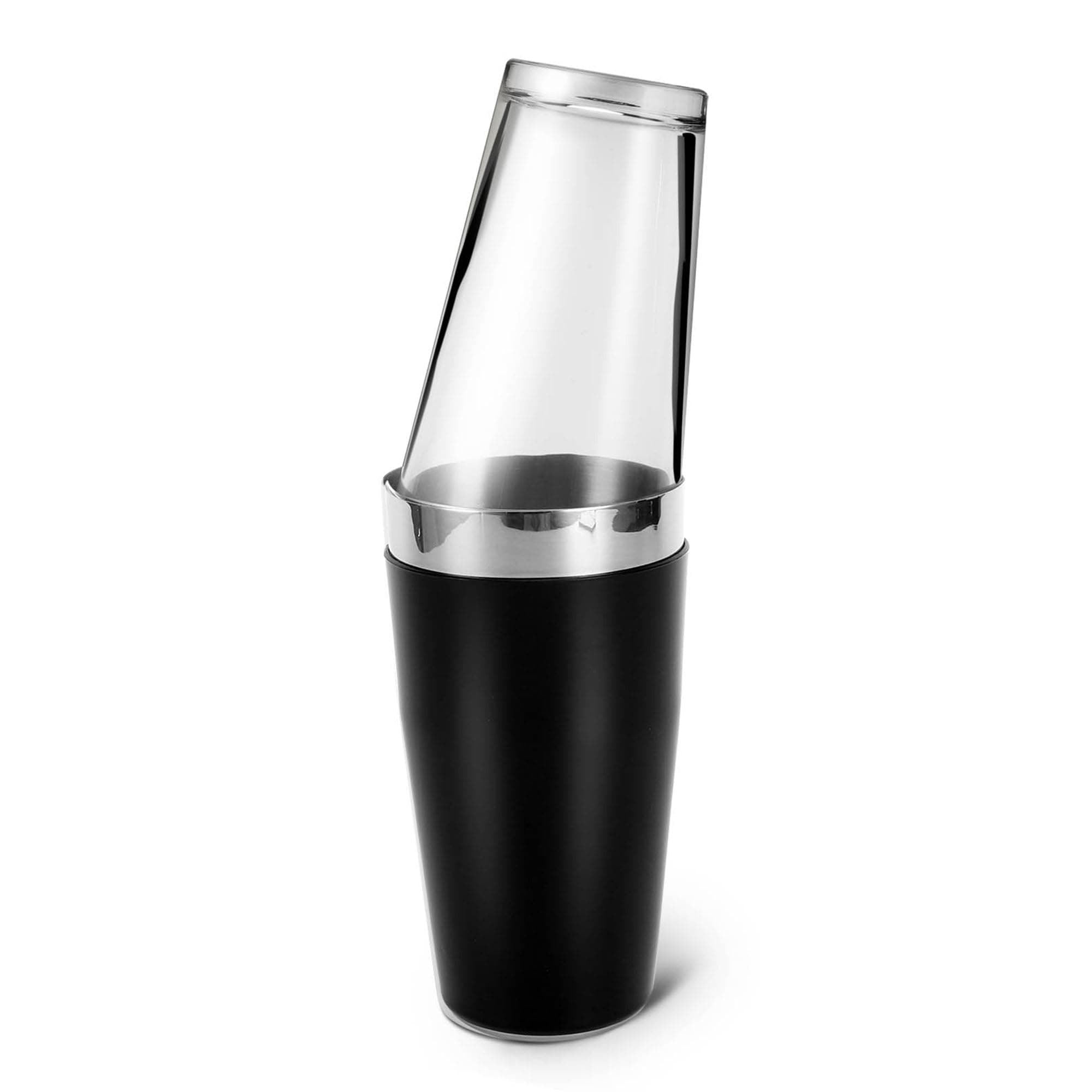 Boston Cocktail Shaker, 16 fl oz Glass and 26 fl oz Stainless Steel with Rubber Sleeve