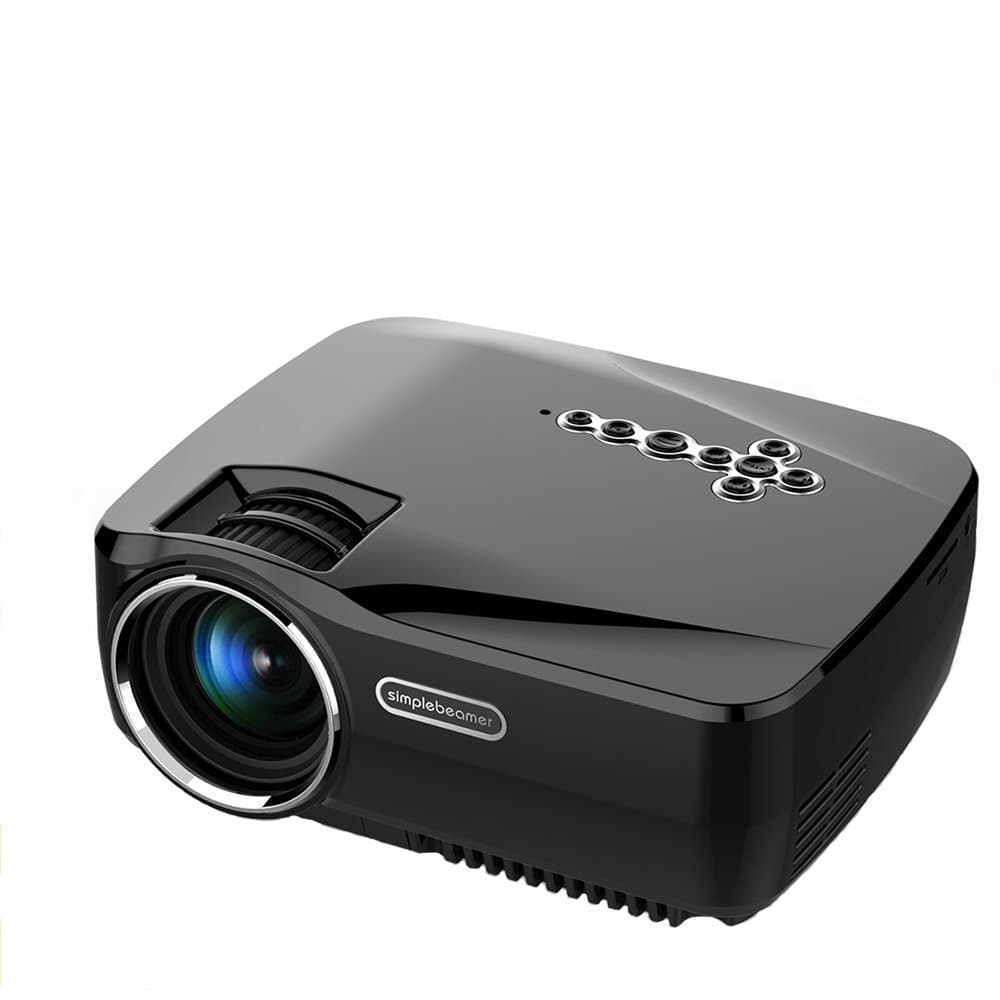 Android WiFi Bluetooth Projector,Vivibright GP70UP Portable Mini LED Projector Support 1080P HD with HDMI/USB/AV/SD/VGA Multimedia Home Theater Cinema,Party and Video Games,Black