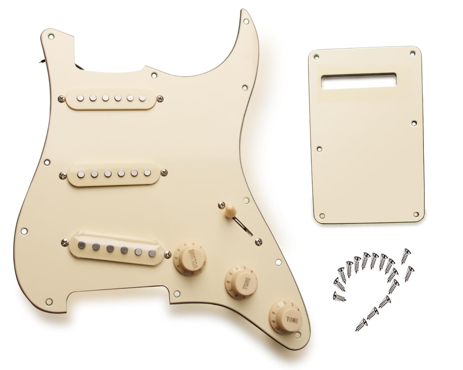 Prewired Loaded Pickguard SSS Pickups,Guitar Single Coil Alnico Pick Ups,3-Ply Pick Guards Set with 5-Way Switch,Scratch Plate for Fender Stratocaster