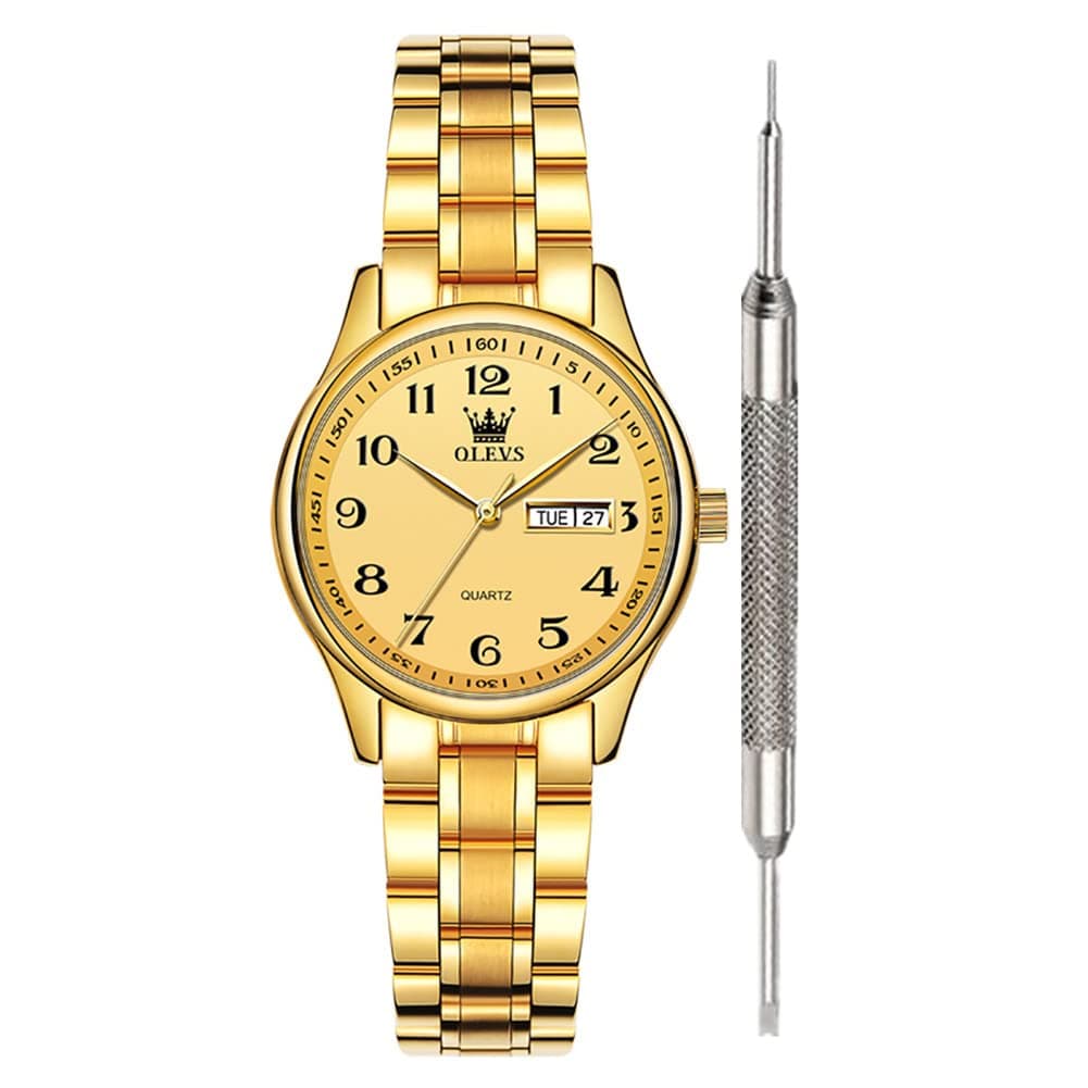 Classic Watches for Women Analog Quartz Watch Stainless Steel Rugged Waterproof Watches Roman Numeral Unique Calendar Date Business Wrist Watch