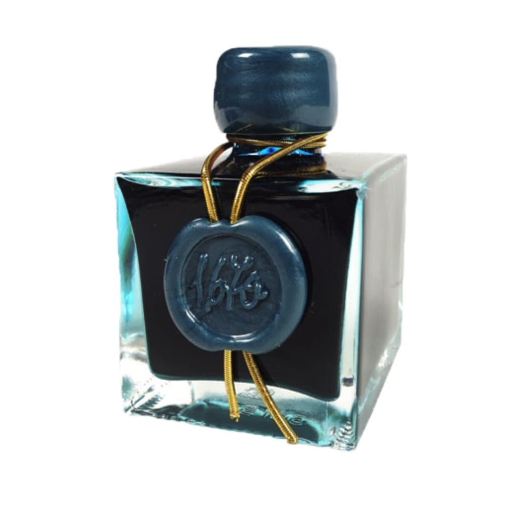 J. 1670 Anniversary Inks - Gold Sheen 50 ml Bottled - Emerald of Chivor (Emerald Green-Blue Ink)