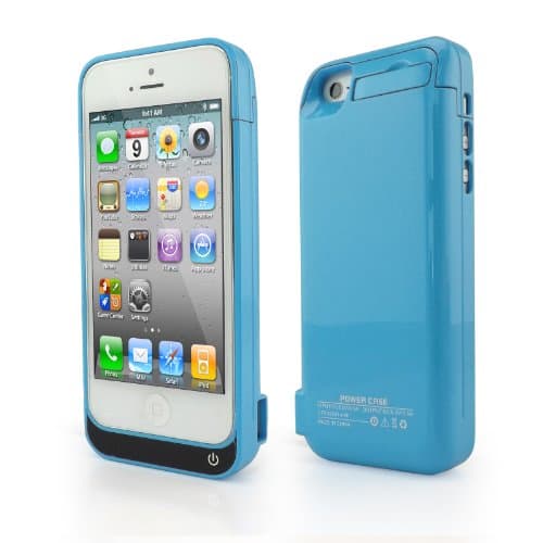 Blue 4200mAh Rechargeable External Battery Case Power Bank for iPhone 5 5S 5C