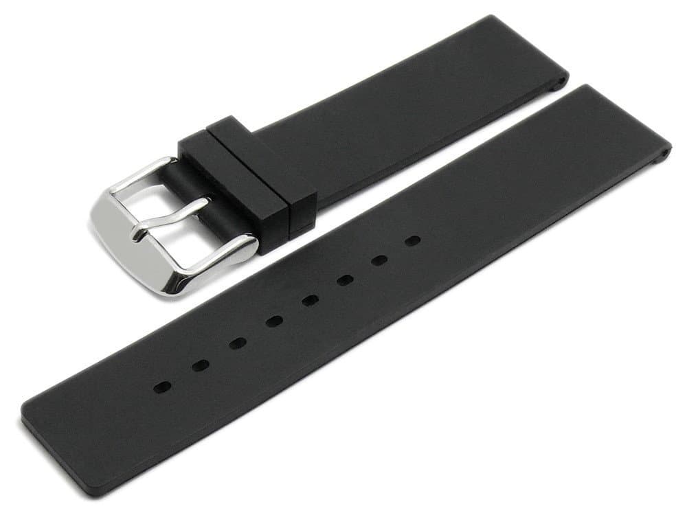 Meyhofer Coburg Watch Strap 24 mm Black Smooth Silicone Without Seam/On MYHEKKB217/24 mm/Black