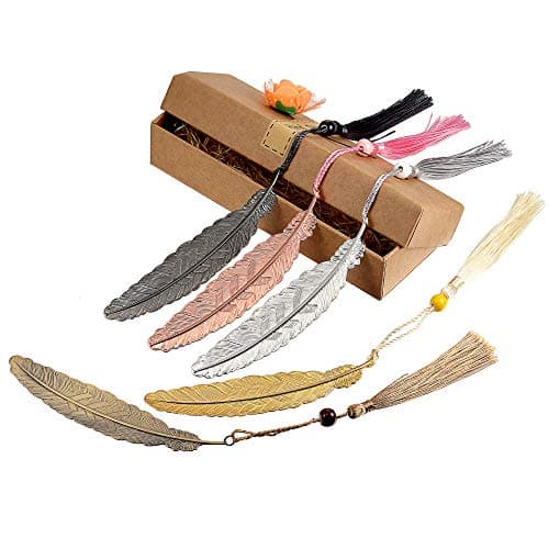 2 Pack Bookmarks Metal, Feather Bookmarks with Pendant, Gifts for Adults and Kids,Perfect Kids Office School Reading and Gifts and Collections(Snowflakes and Seashells)