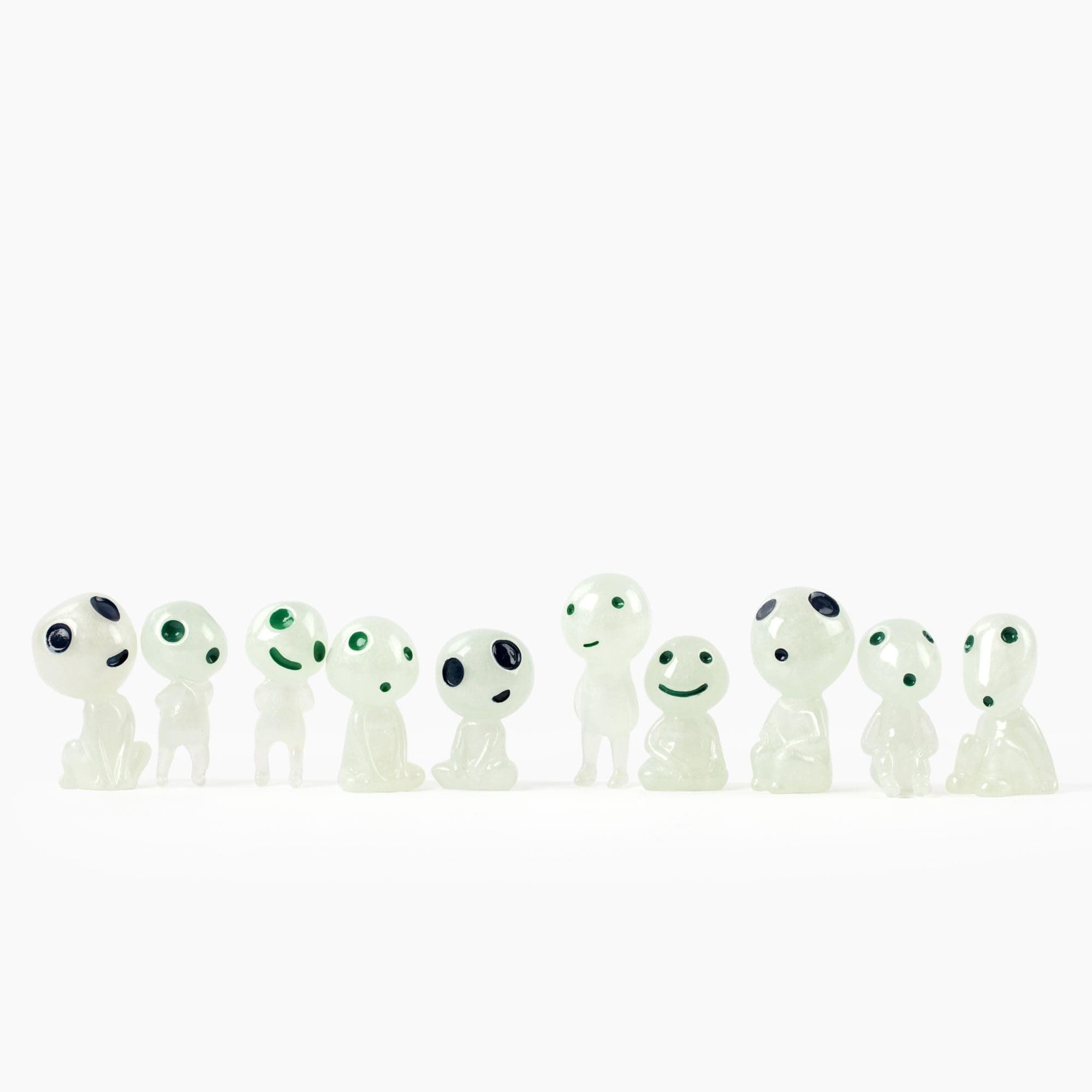 MireloKodama Figurines, Plant Friends Bundle, 10 Pcs Glow in The Dark Terrarium Figurines, Cute Plant Accessory, Plant and Terrarium Decoration