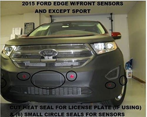 Lebra 2 Piece Front End Cover Black - Car Mask Bra - Fits - 2015-2017 Ford Edge with Front Sensors, Excludes Sport Model