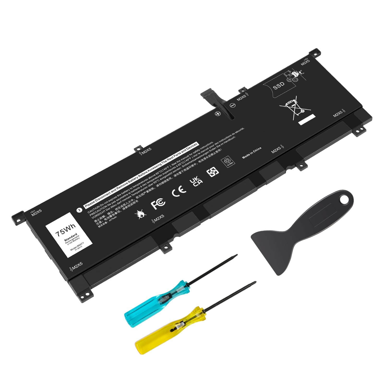 TREE.NB 8N0T7 Replacement Laptop Battery for DELL XPS 15 9575 Precision 5530 2-in-1 Series Notebook 08N0T7 TMFYT 0TMFYT 11.4V/75Wh 6-Cell