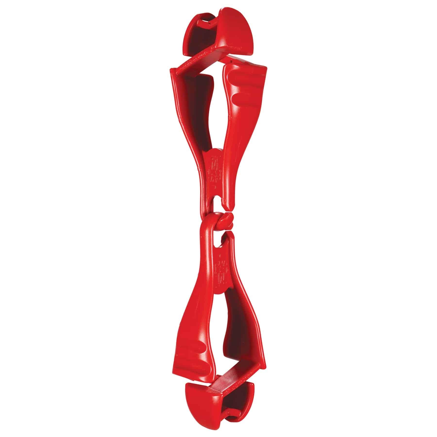 Squids 3400 Glove Clip Holder with Dual Clips, Red, 1 Count (Pack of 1)