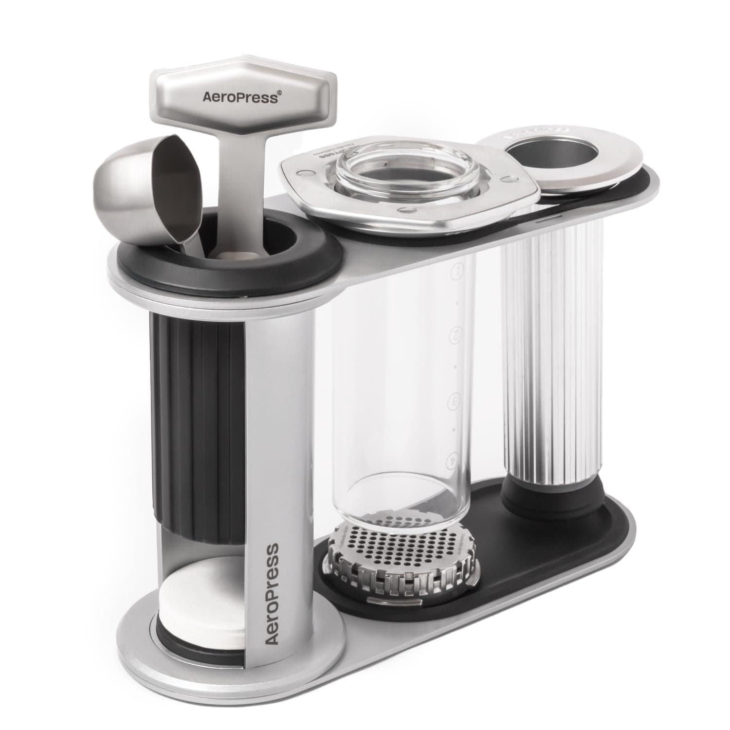 Stainless Steel Organizer Stand, Organizing Caddy & Accessories Station with Storage Rack for Filters, Holder Fits Premium, Clear & Original Coffee Maker