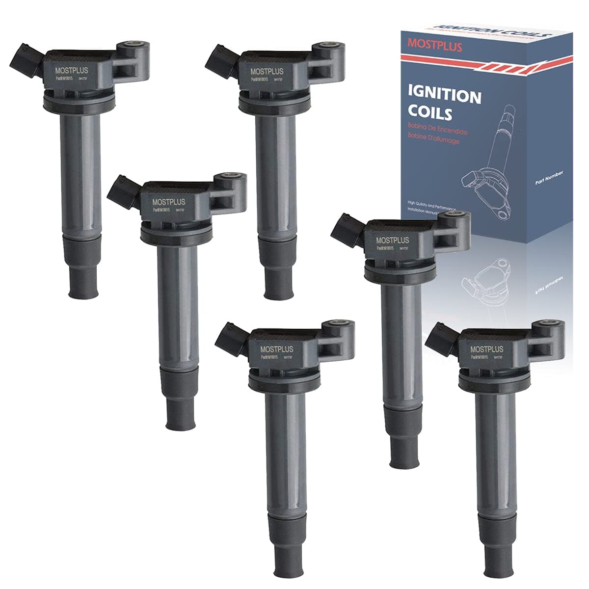 MOSTPLUS Ignition Coils Compatible for Lexus ES300 RX300 Toyota Avalon Highlander Sienna UF267 88921393 (Set of 6)