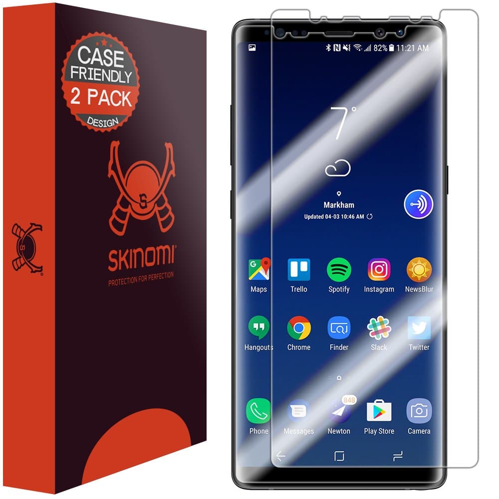 Skinomi TechSkin [2-Pack] (Case Compatible) Clear Screen Protector for Samsung Galaxy Note 8 (Version 2) Anti-Bubble HD TPU Film