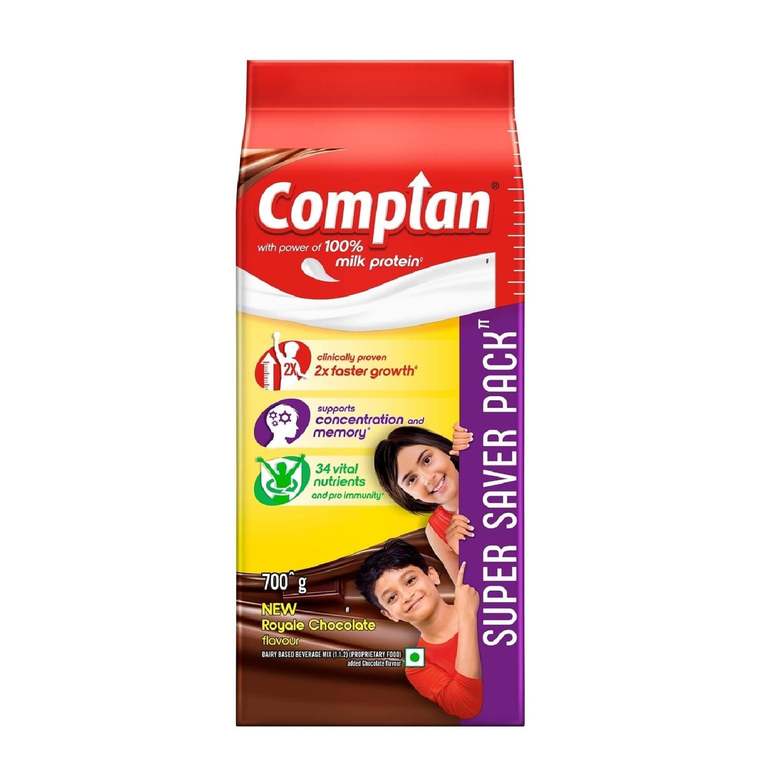 Nutrition Drink Powder for Children, Royale Chocolate Flavour,700 grams Carton|Nutrition Drink for kids with protein & 34 vital nutrients, 1 count