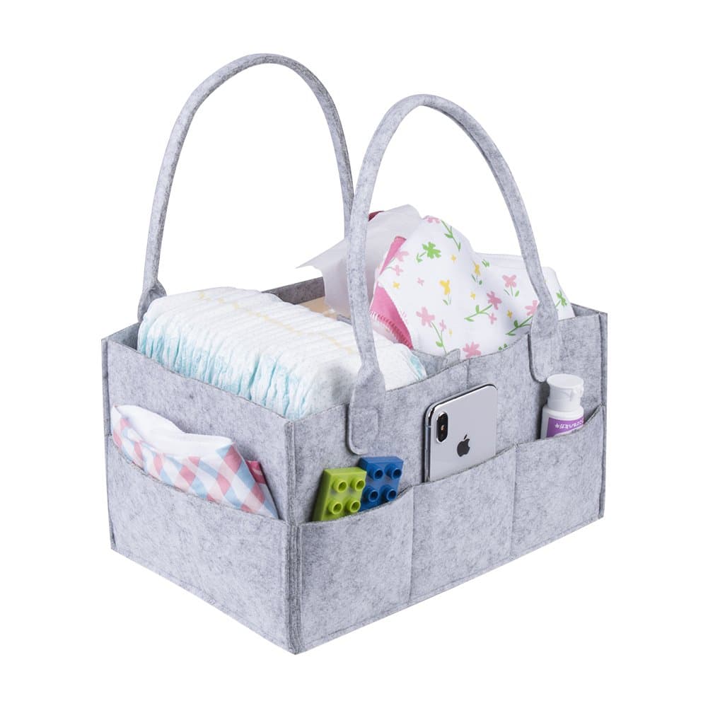 Diaper Caddy Organizer - Light Hanging Portable Travel Diaper Nursery Basket, Large-Capacity Diaper and Toy Storage Box, with Large Storage Basket.