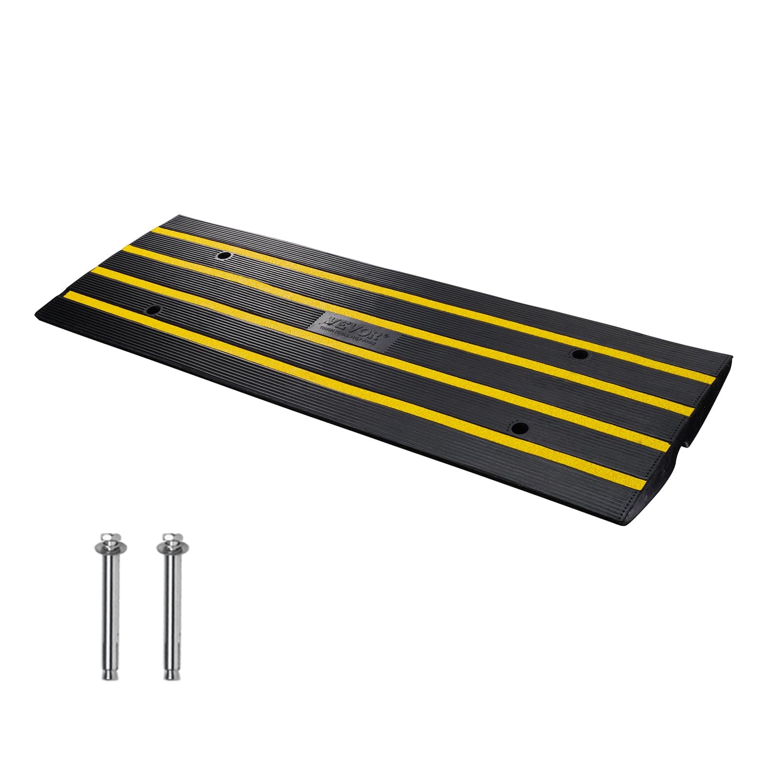 VEVOR Rubber Curb Ramp, 6" Rise Height Sidewalk Curb Ramp, 5T Heavy Duty Driveway Curb Ramp,11.8" Width 23.5" Length Threshold Ramp for Forklifts, Trucks, Buses, Cars, Wheelchairs, Bikes