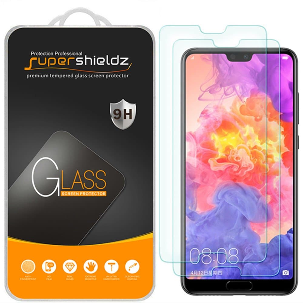 Supershieldz (2 Pack) Designed for Huawei (P20 Pro) Tempered Glass Screen Protector, Anti Scratch, Bubble Free