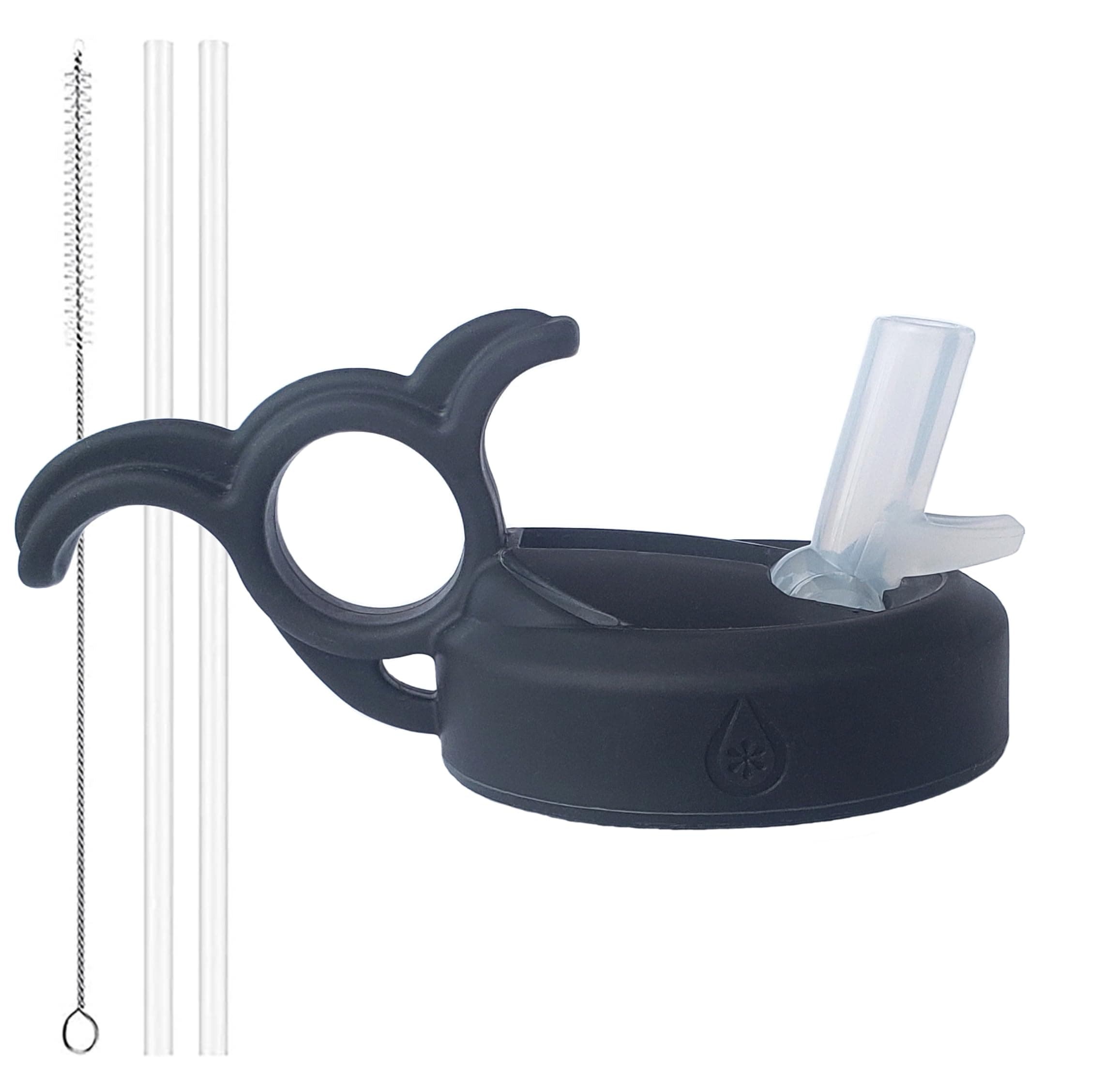 Paravalve High Performance Straw Lid for wide mouth water bottles, Leak-Proof, Insulated, Soft Touch Shaka Handle, BPA Free