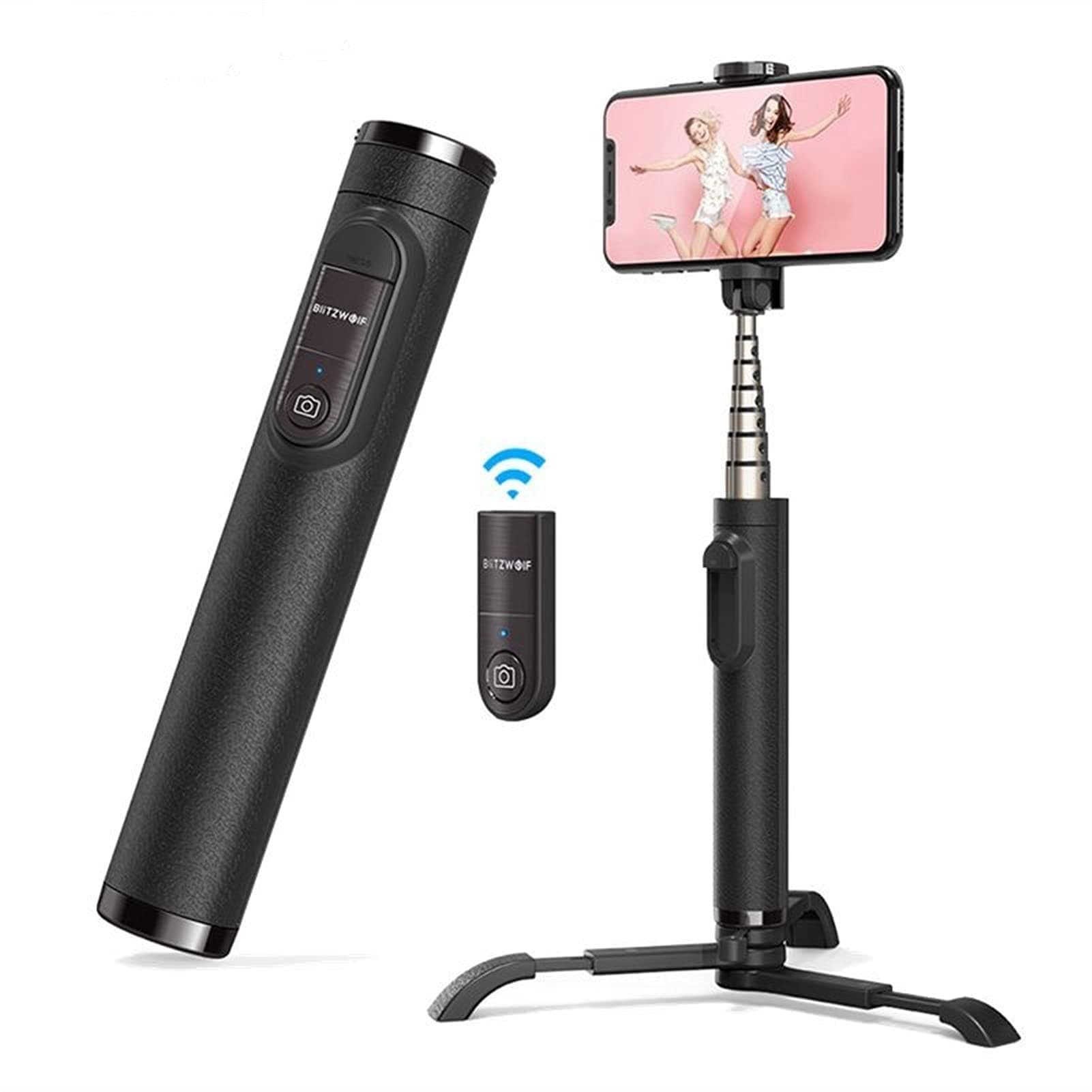 BlitzWolf BW-BS9 All In One Mini bluetooth Selfie Stick Monopod Tripod Integrated Detachable Tripods Selfie Sticks for Iphone