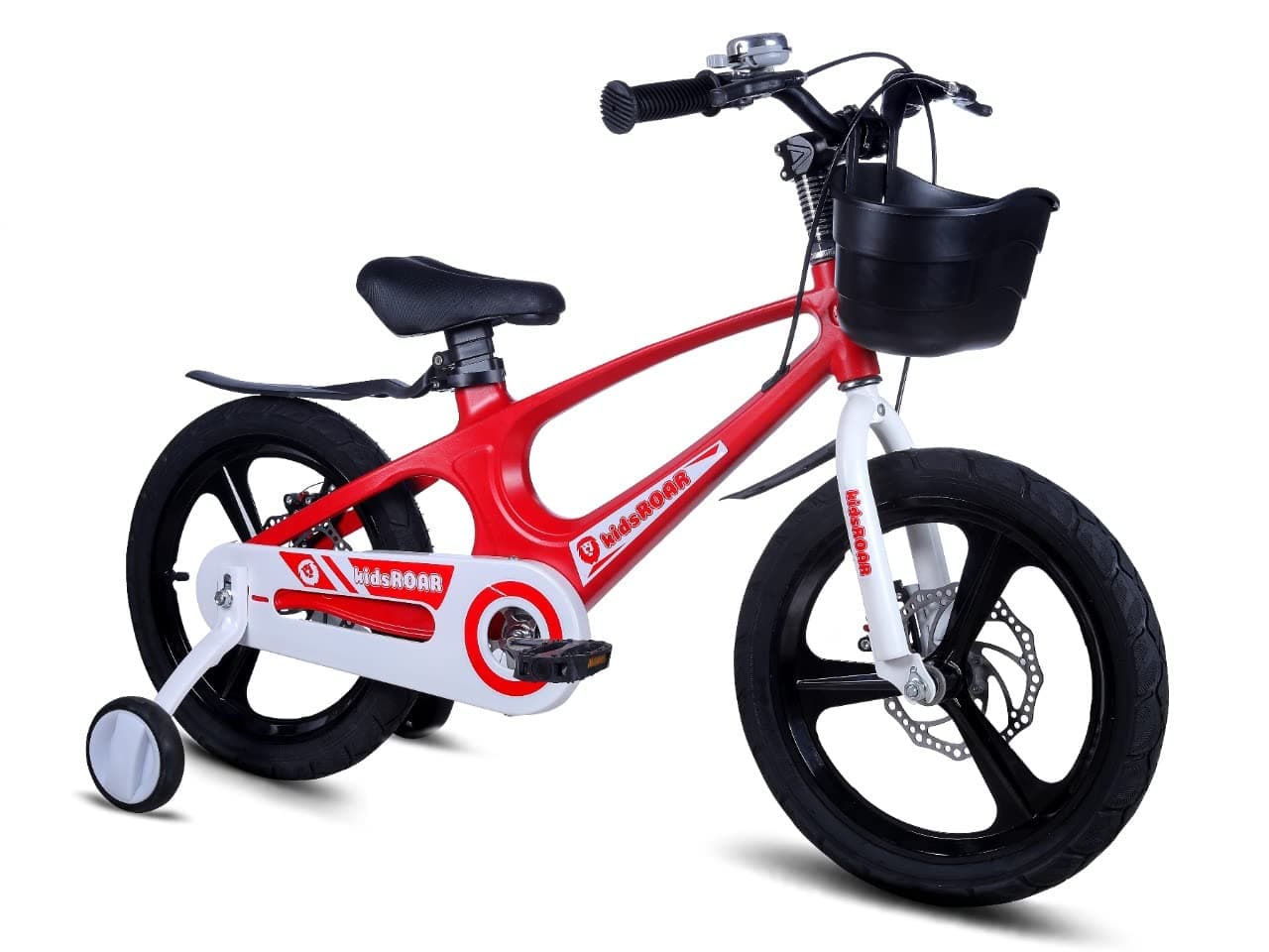 KidsROAR Cycle for Unisex Kids (2 to 7 Years) with Alloy Magnesium Frame (8 Inches) , Wheel Size 16T / Inches - Lifetime Frame Warranty, Adjustable Handlebar (Red)
