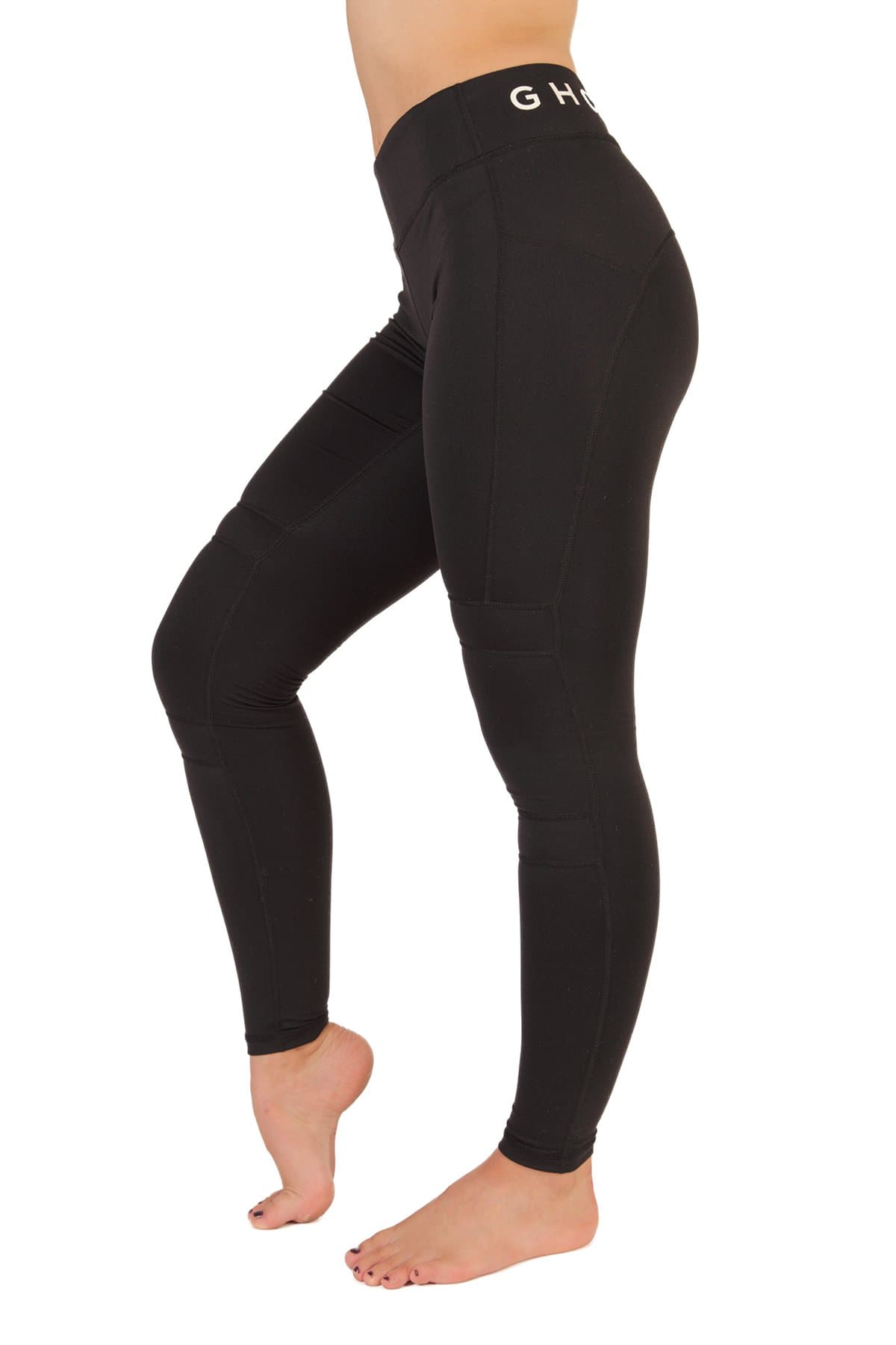 Ghost Fitness Womens Compression Leggings Gym, Running & Yoga Pants | Black Workout Tights