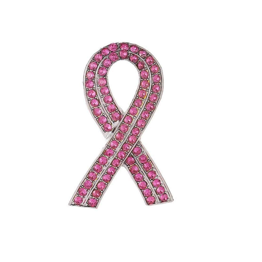 ZonferRibbon Brooch, Pink Ribbon Breast Cancer Lapel Pin, for Breast Cancer Awareness Jewelry