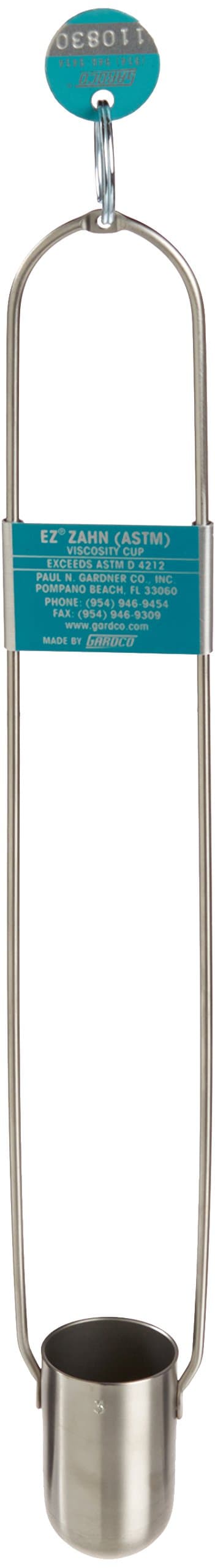 EZ3 Stainless Steel Calibrated EZ Viscosity Cup for Viscometer, Size No. 3