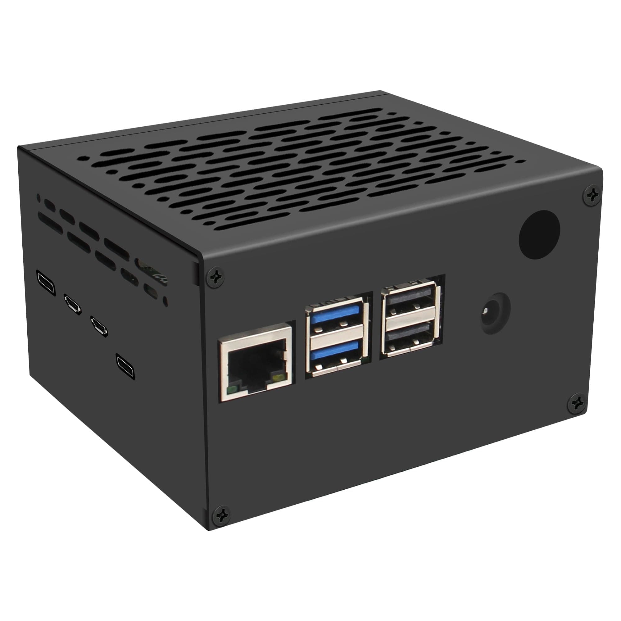 Geekworm X1206-C1 Metal Case for Raspberry Pi 5 and X1206 UPS and Active Cooler and X1000/X1001/X1003/X1004/X1015/M901 PCIe Top