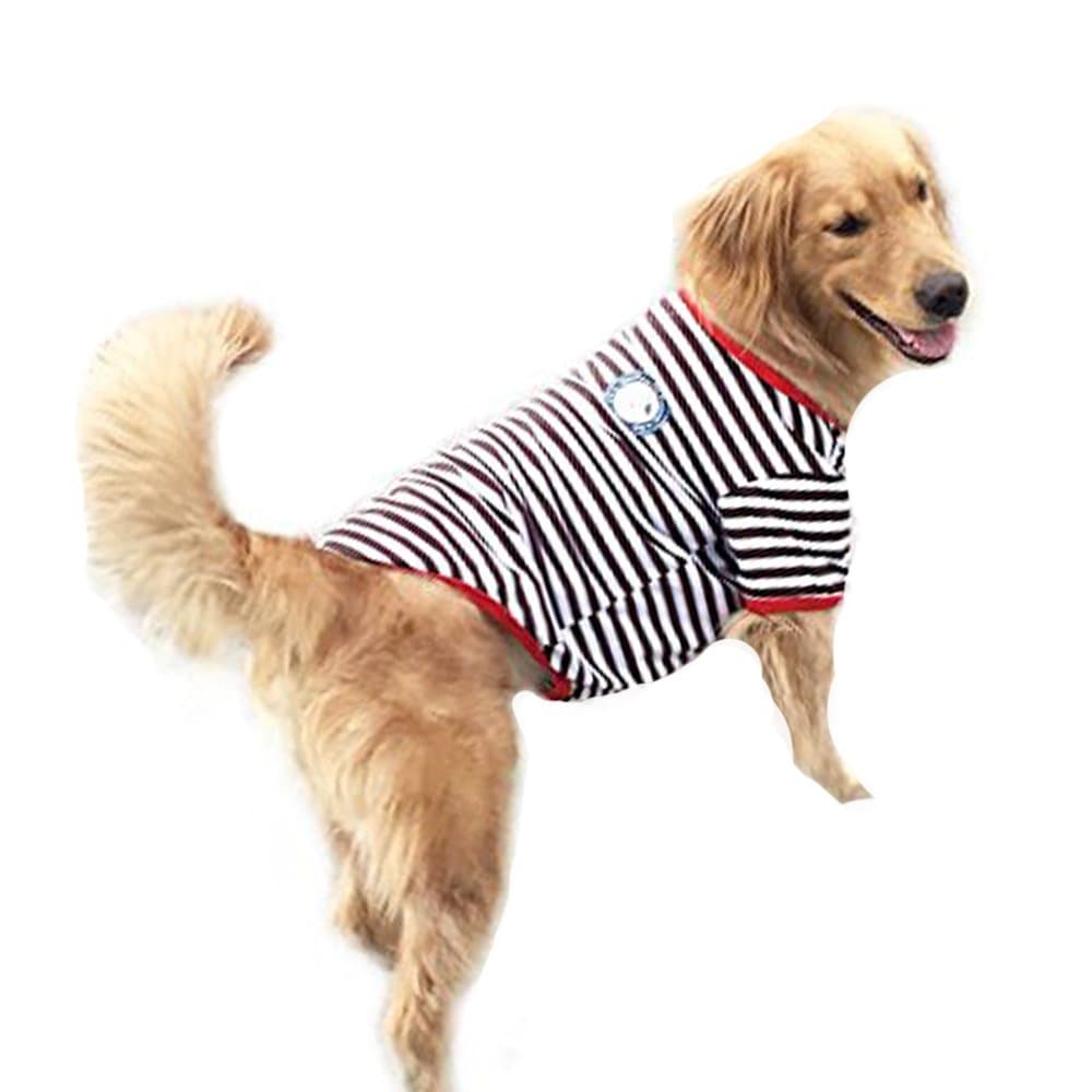 DUPET Dog T Shirt Puppy Pet Dog Clothes with Classic Vest T-shirt Striped Doggy Clothes T Shirt Dog Cat Clothes for Small Medium Large Dogs Shirt