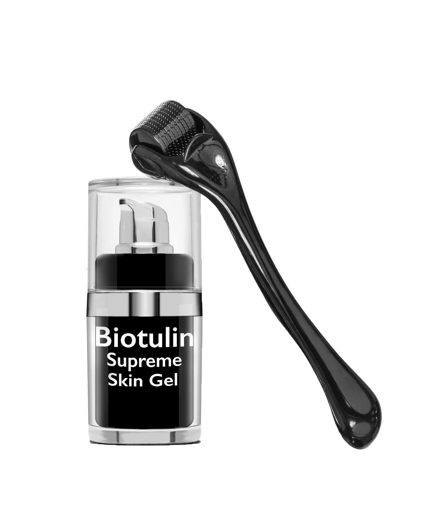 Biotulin Supreme Skin Gel And Roller set, All Natural, Proven to reduce wrinkles within 60 minutes no sorcery, quickly absorbed, smoothing the skin to make it soft and supple.