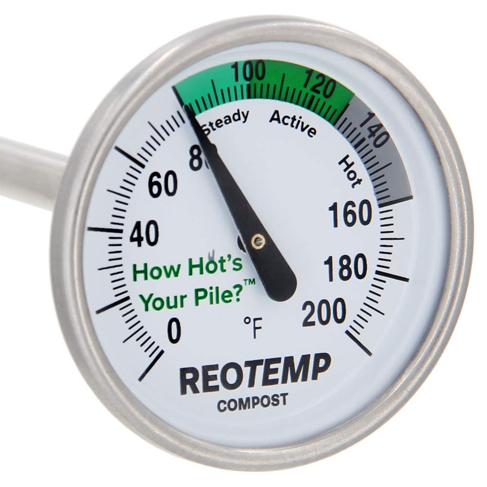 REOTEMP Backyard Compost Thermometer - 20" Stem with PDF Compost Guide (F)