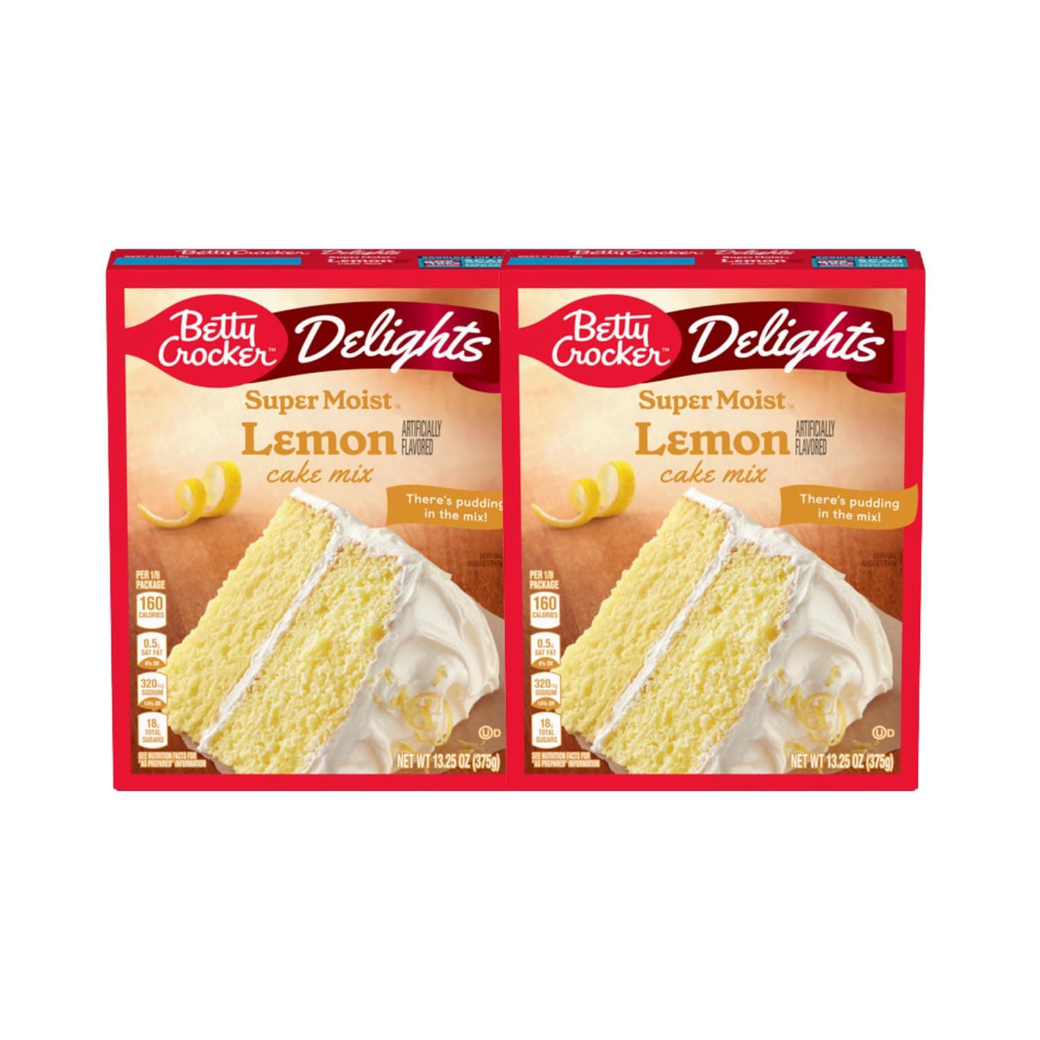 Betty Crocker Super Moist Lemon Cake Mix, 432g | Rich, Dense and Delicious Dessert Ready to Bake in Minutes | Pack of 2