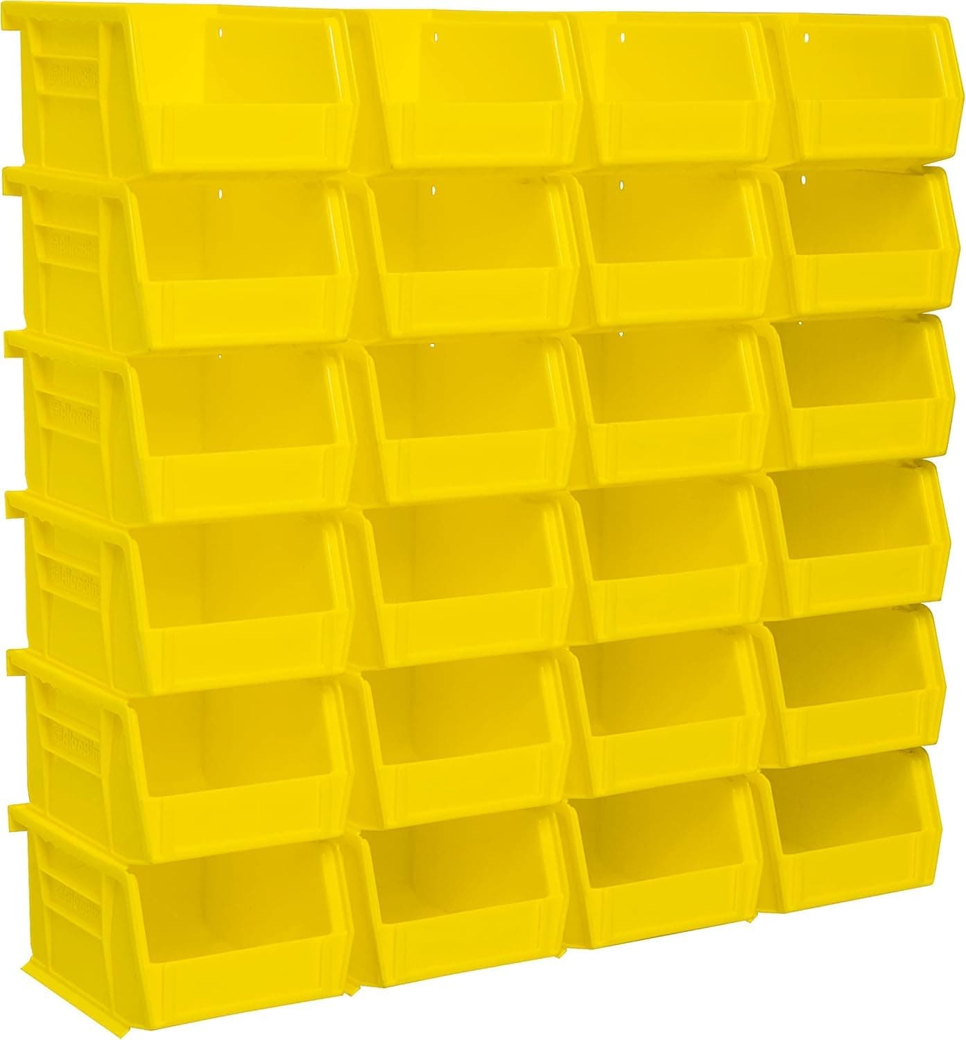 Akro-Mils 30210 AkroBins Plastic Storage Bins, Space-Saving Stackable Bins to use for Garage Organization Bins, Food Storage Bins, Snacks, and Craft Storage, 5-Inch x 4-Inch x 3-Inch, Yellow, 24-Pack