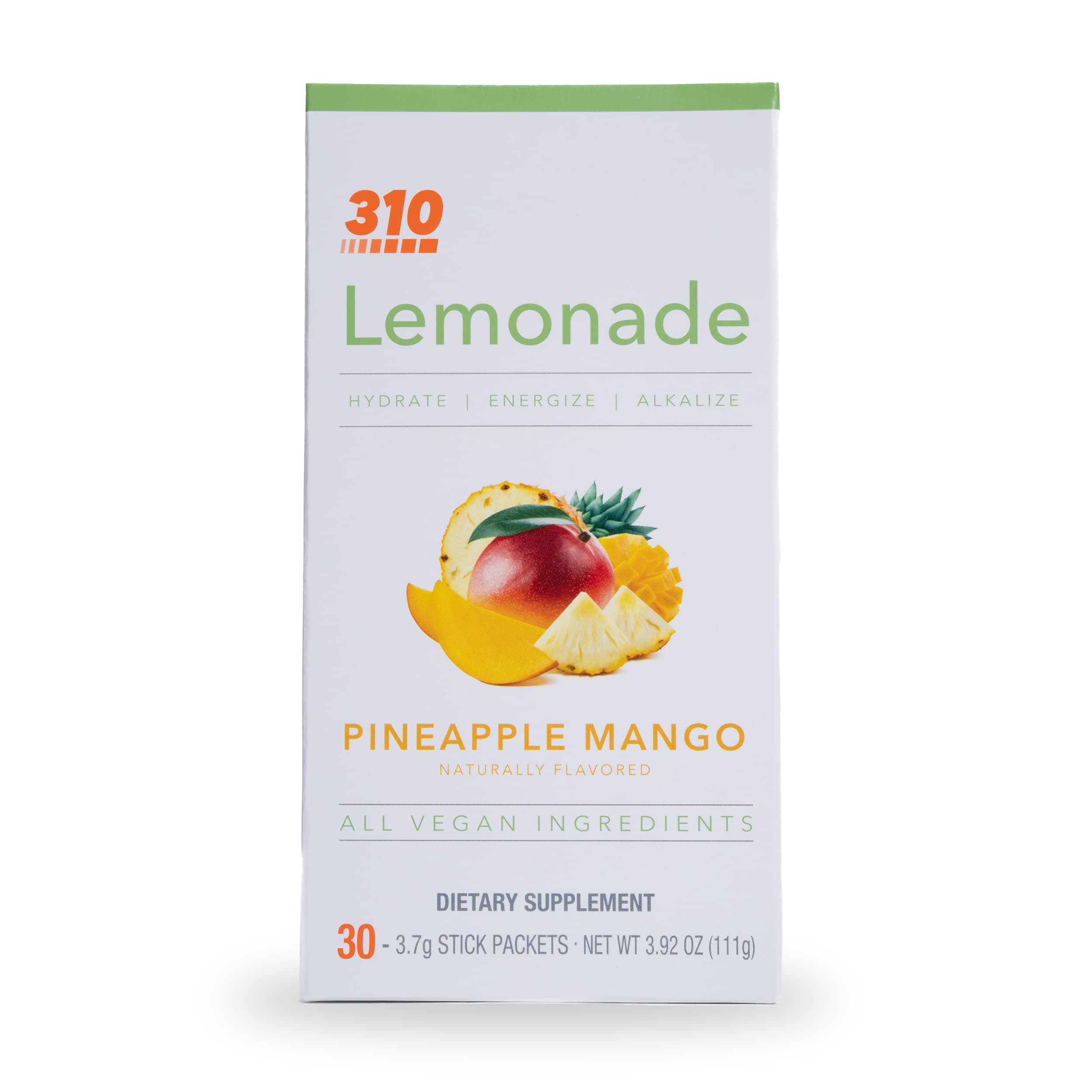 310 Lemonade Pineapple Mango - Slimming Lemonade Helps Restore PH Balance to Your Body SUGAR-FREE and CAFFEINE-FREE Water Enhancer Beverage Includes 30 Individual Servings