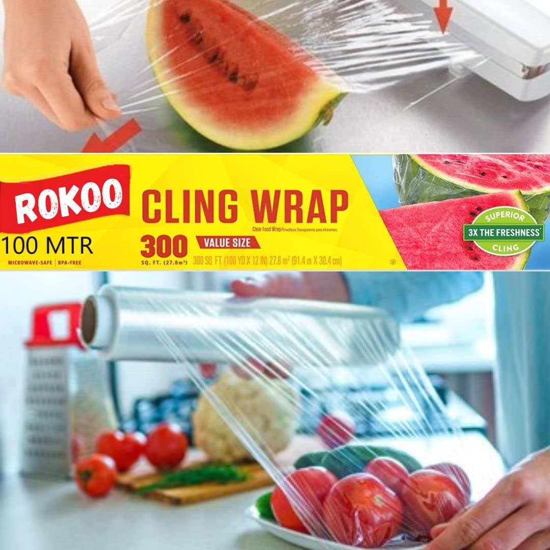 Bio-Cling Film Wrap Food Packaging Storing Wrap - 100 Meter Roll (100M)