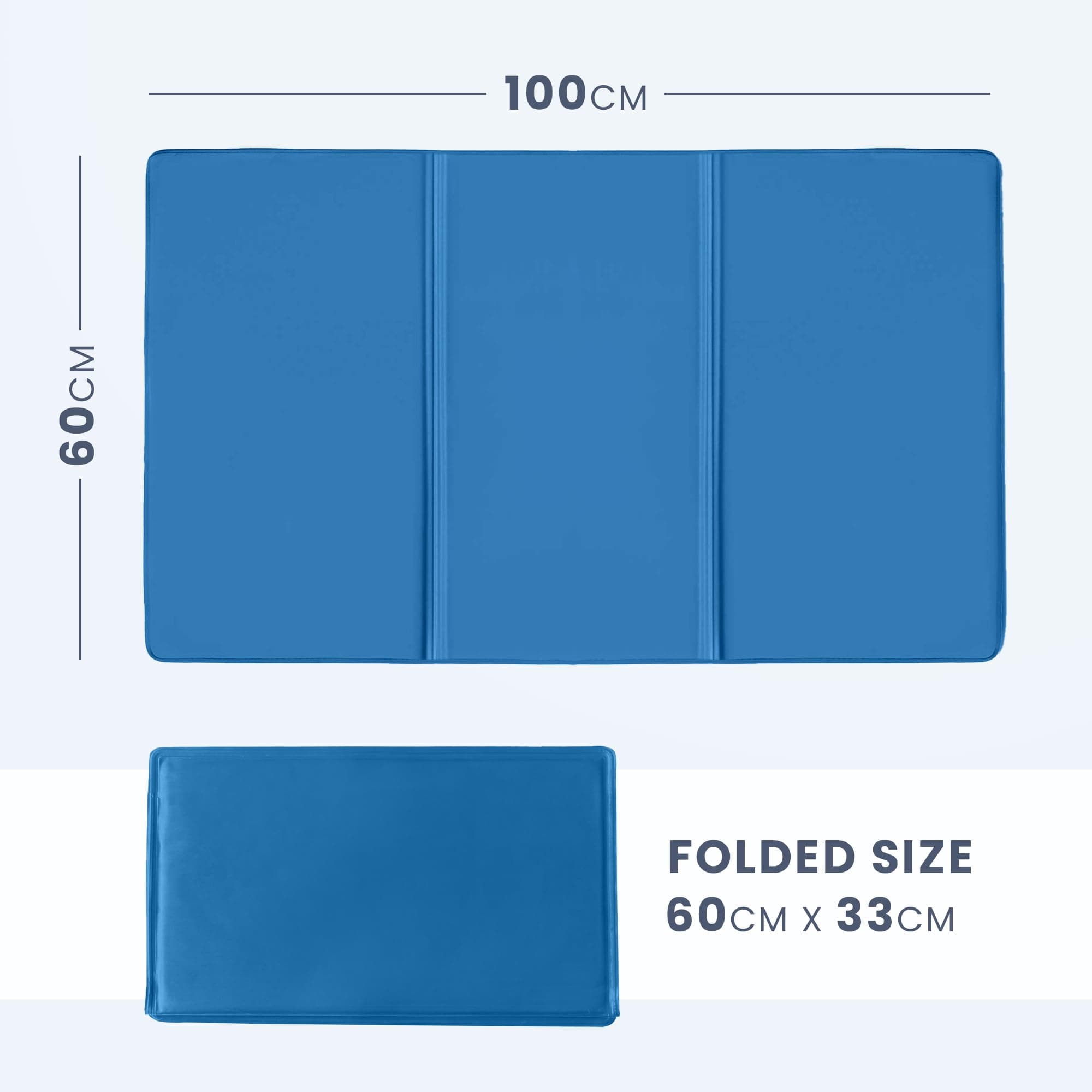 CUQOO Cooling Gel Pillow - Cooling Gel Mat for Pillow for Heat Absorption and Dissipation - Cool Pillow for Night Sweats & Enhanced Sleep Quality - Gel Pillow Cooling Pad - Blue - 100x60cm