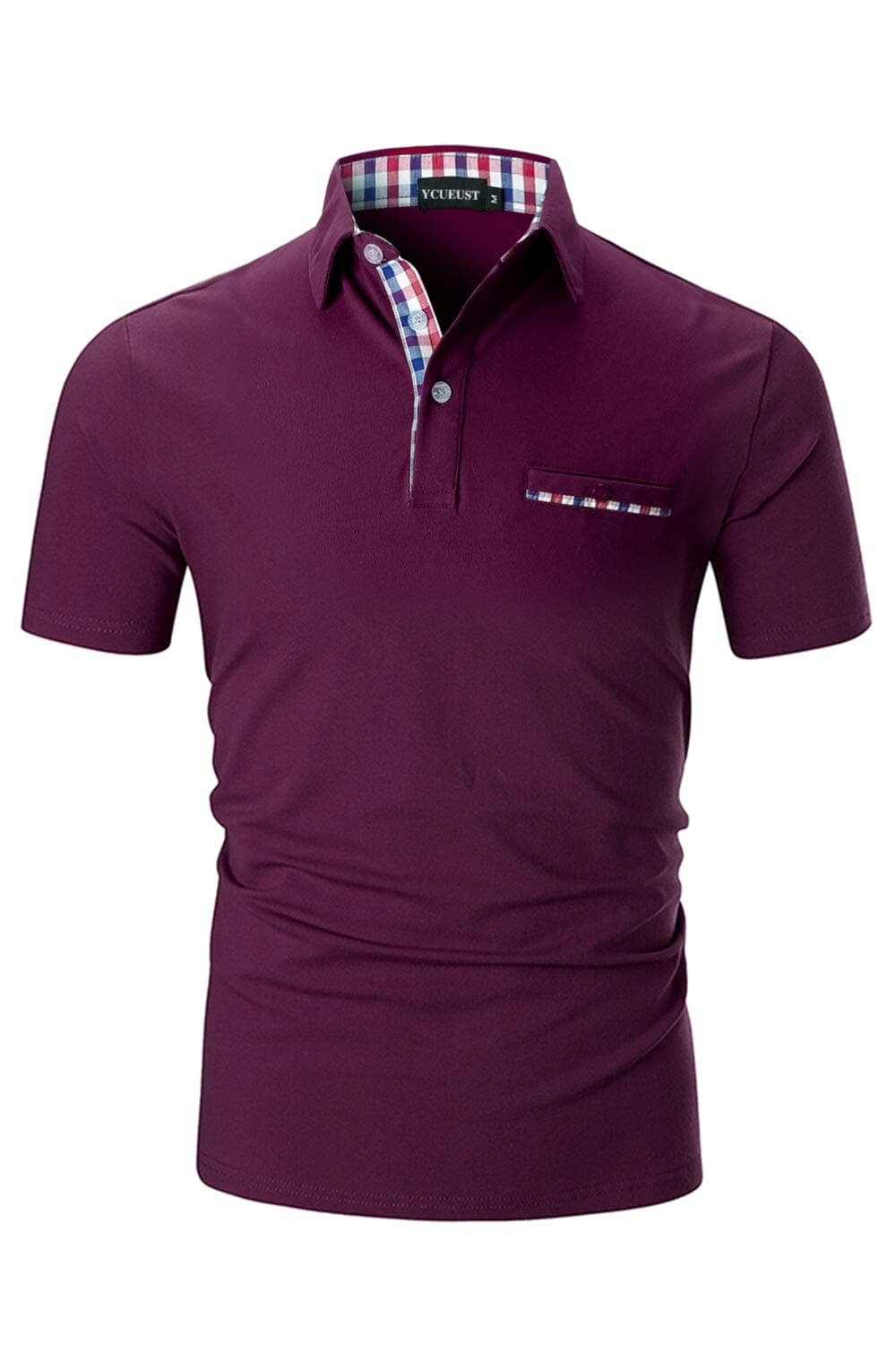 YCUEUSTMens Polo Shirts Short Sleeve Contrasting Colors T-Shirt Tops