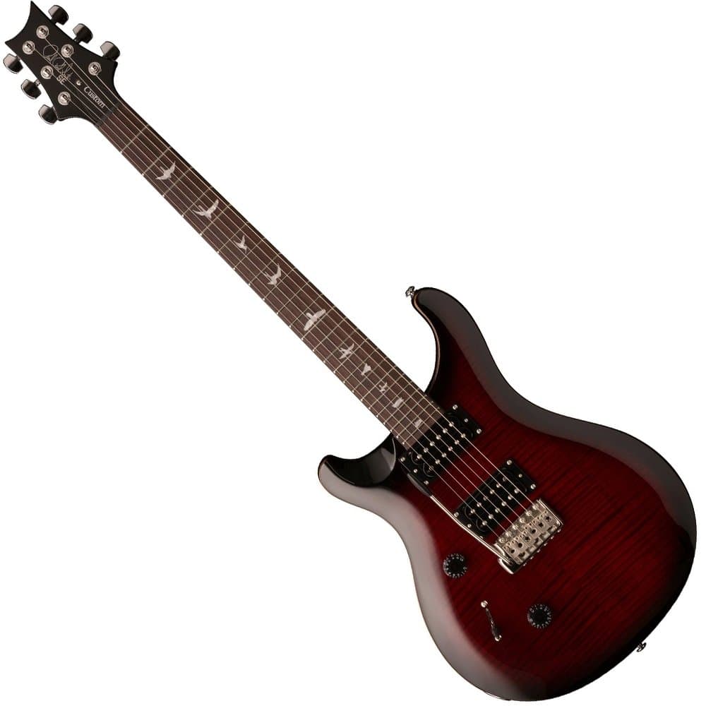 PRS Paul Reed Smith SE Custom 24 Left-Handed Electric Guitar with Gig Bag, Fire Red Burst