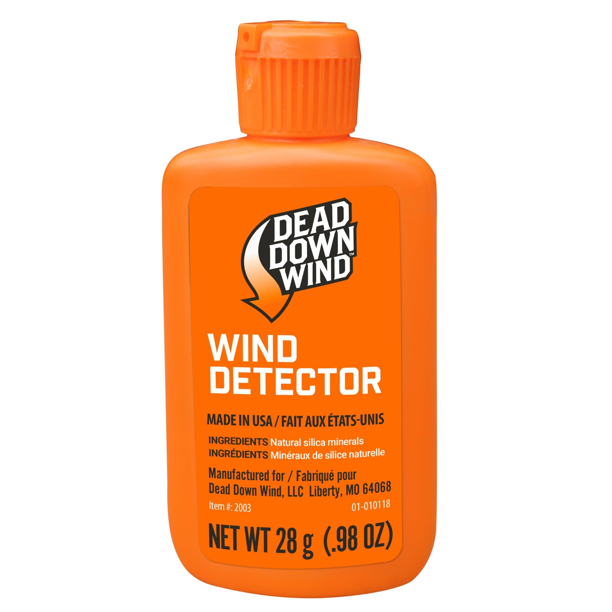 Dead Down Wind Hunting Wind Detector | Odorless Wind Direction Indicator, Longer Range Visibility, Detects Subtle Breezes, No Clumping, Mess Free Formula | Secure Squeeze Bottle | .98 Oz Orange One Size