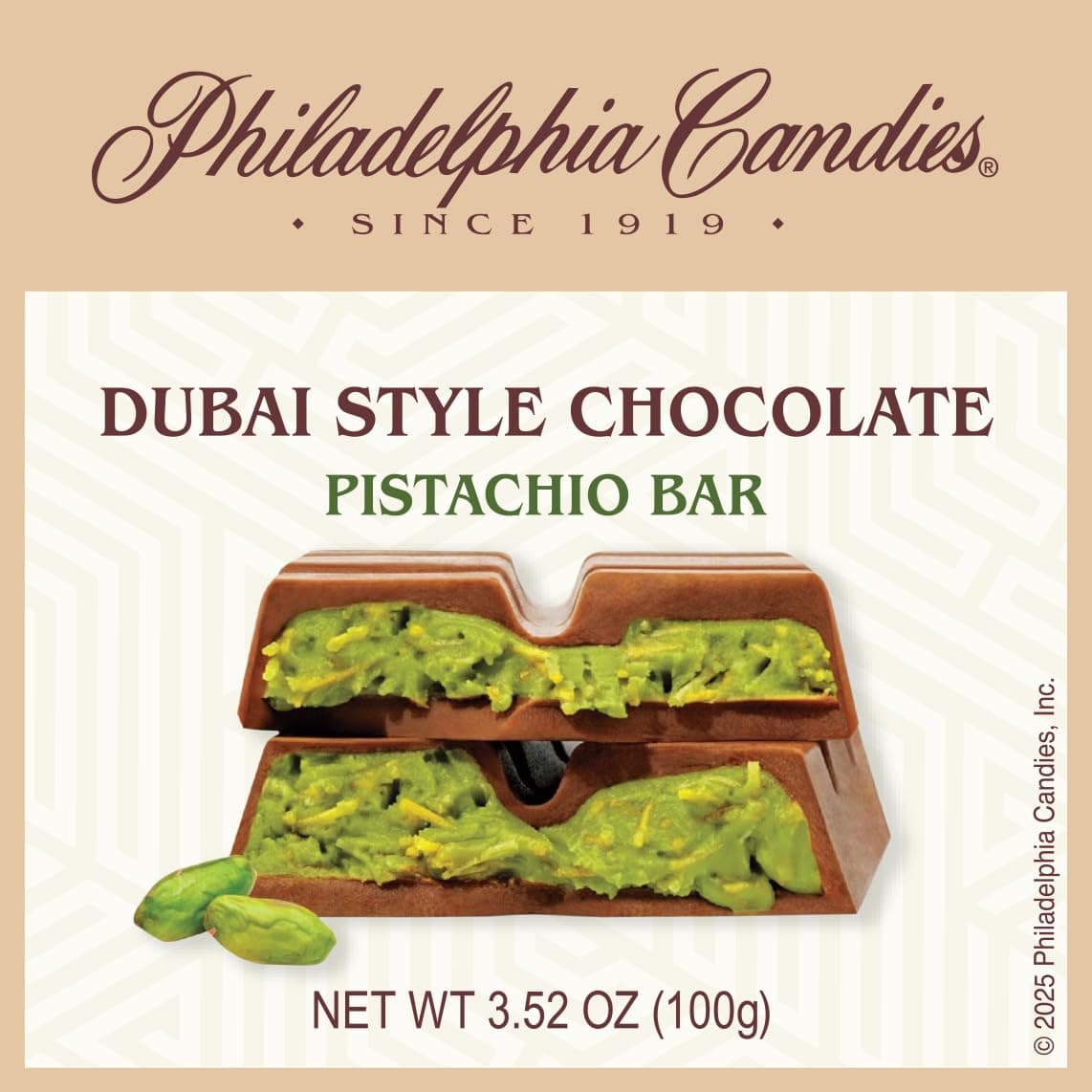 Dubai Style Chocolate Bar, 34% Cocoa Milk Chocolate, 3.52 Ounce (2026 Release)