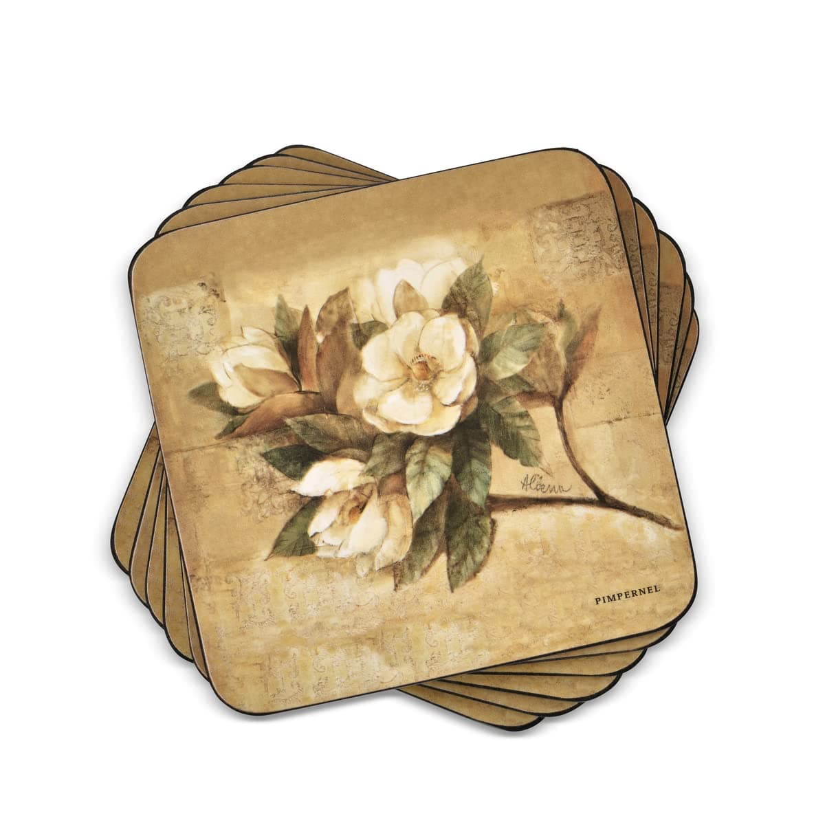 Pimpernel Sugar Magnolia Coasters - Set of 6