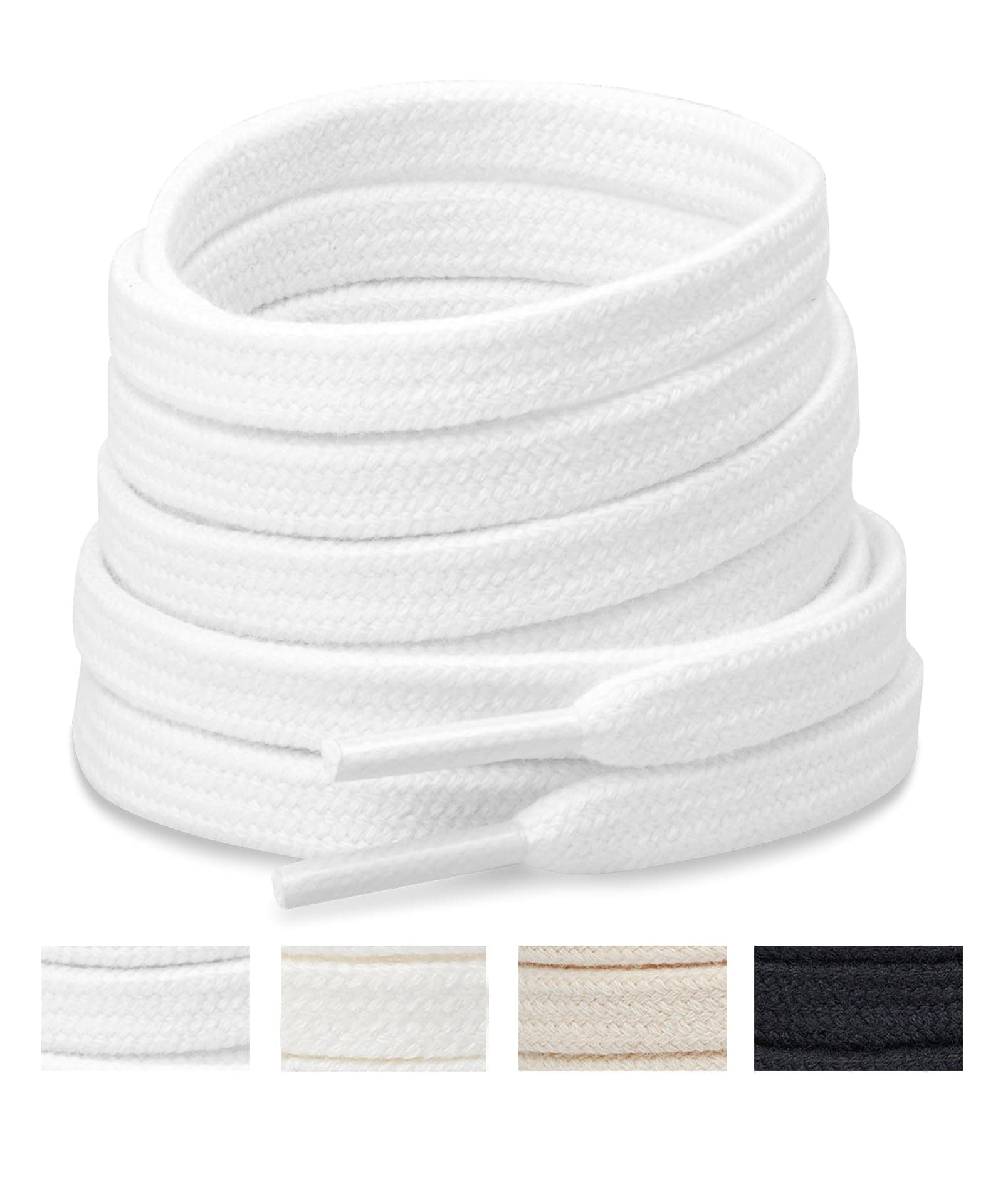Handshop2 Pairs Flat Athletic Shoelaces 5/16" in 40"-63" Wide Sneaker Replacement Shoe Laces