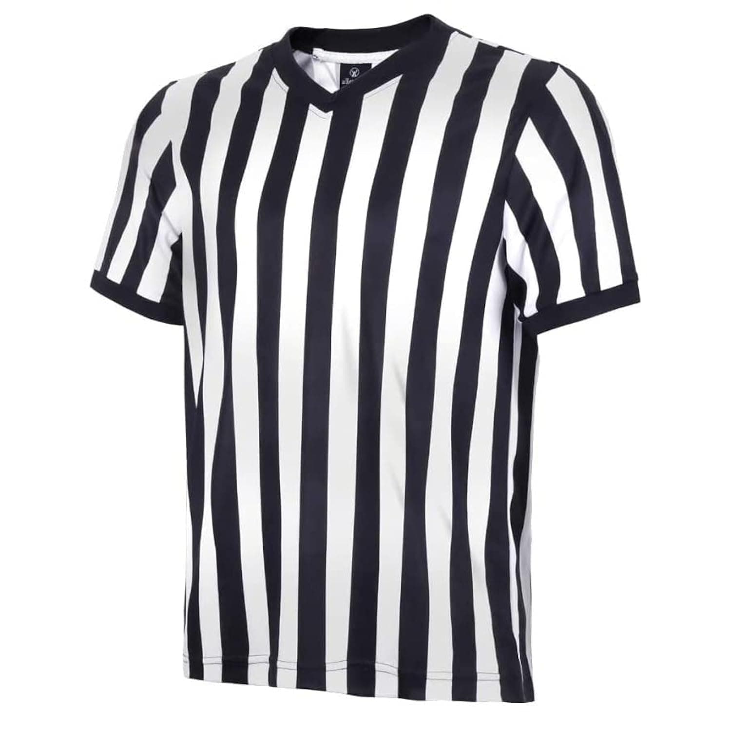 Men's Referee Shirt - Official Black & White Stripe Referee/Umpire Jersey – Pro-Style V-Neck Referee Uniform, Great for Basketball, Football, Soccer